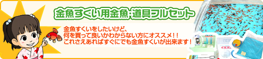 金魚すくい用金魚・道具フルセット 金魚すくいをしたいけど、何を買って良いのかわからない方におススメ！！これさえあればすぐにでも金魚すくいが出来ます！