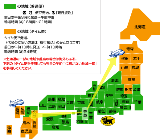 全国への発送状況（金魚）